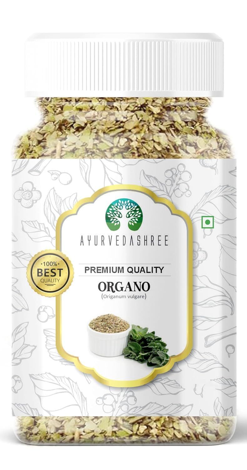 AYURVEDASHREE Oregano Seasoning 100gm PET Jar ~ All Natural | Vegan | NON-GMO | Indian Spice | Dried Herbs For Cooking &amp; Sprinkle