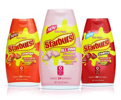 Starburst Liquid Water Enhancer Variety Pack of 3 | 1 Bottle Each Flavor - Strawberry, Orange and Cherry | Zero Sugar Zero Calorie Water Flavoring Drops