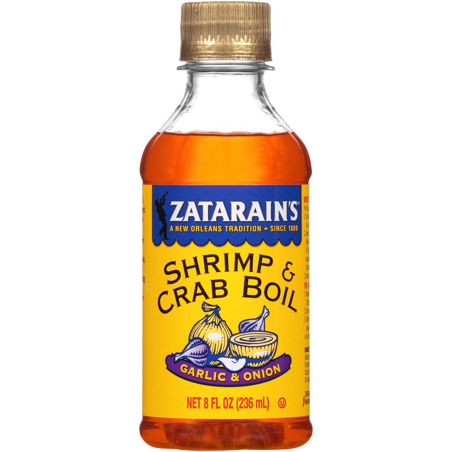 Zatarain&#39;s Garlic &amp; Onion Shrimp &amp; Crab Boil, 8 fl oz (Pack of 12)