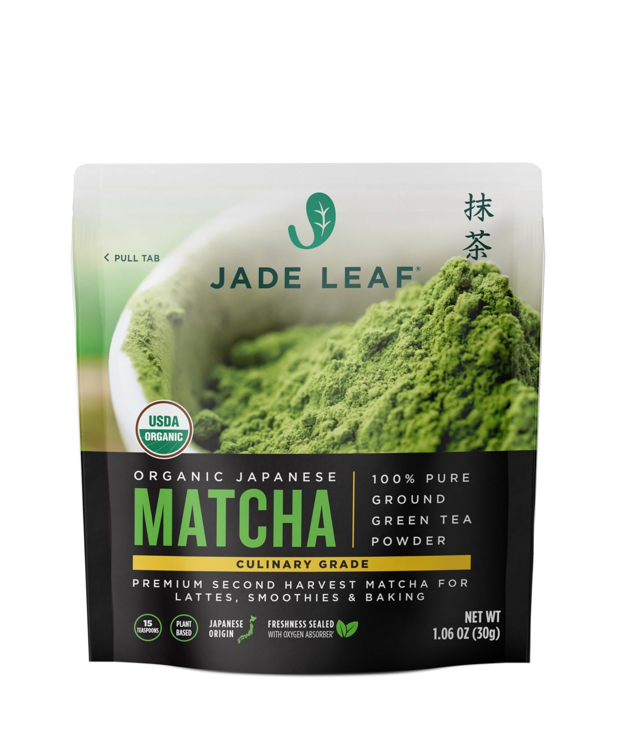 Jade Leaf Matcha Organic Green Tea Powder - Culinary Grade Premium Second Harvest - Authentic Japanese Origin (1.06 Ounce Resealable Pouch)