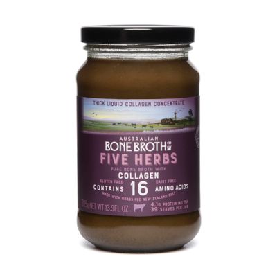 ABBCo Five Herb Beef Bone Broth Concentrate with Italian Herbs - Premium Grass-Fed Beef Bone Broth for Keto Diet, Nutritional Beverage &amp; Flavor Boost - Zero Sugar