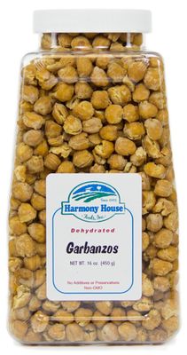 Harmony House Foods, True Dehydrated Garbanzos, 16 Ounce Quart Size Jar