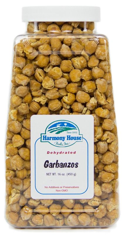 Harmony House Foods, True Dehydrated Garbanzos, 16 Ounce Quart Size Jar
