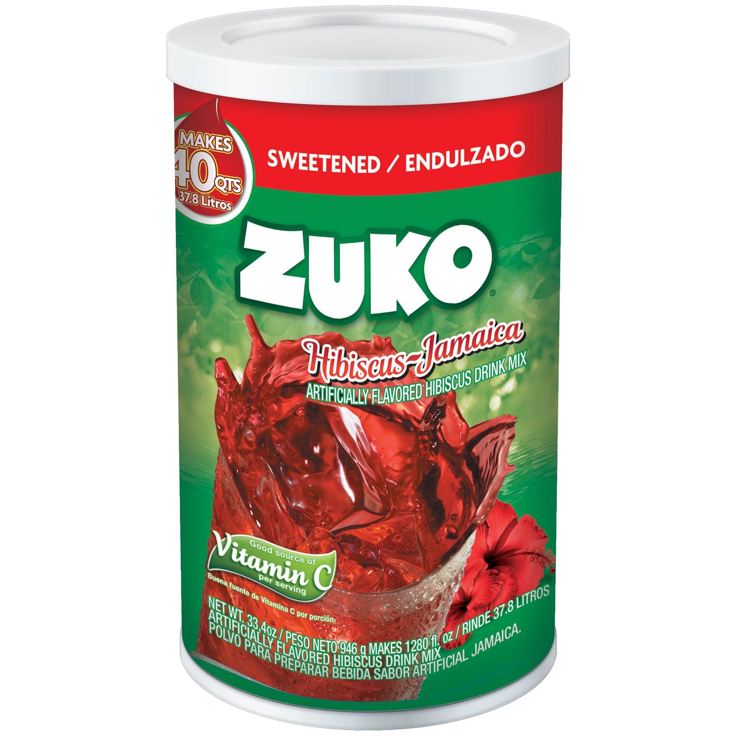 ZUKO JAMAICA Instant Powder Drink, Canister, No Sugar Needed, 33.4 Oz (Pack of 6)