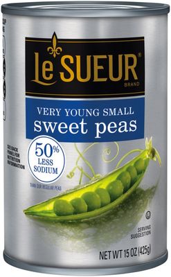 Le Sueur Very Young Small Sweet Peas 50% Less Sodium, 15 oz