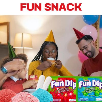 Fun Dip Candy Bulk - Cherry Yum &amp; Razz Apple Flavors - Party Favor Candy, Fun Size Candy, Candy Individually Wrapped, Party Candy (24 count, 0.43 oz each) - Includes World of Candy Sticker