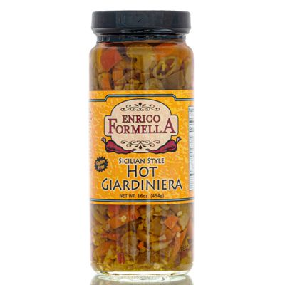 Enrico Formella | Hot Giardiniera | Italian - Chicago Style Hot Pickled Vegetables 16oz.
