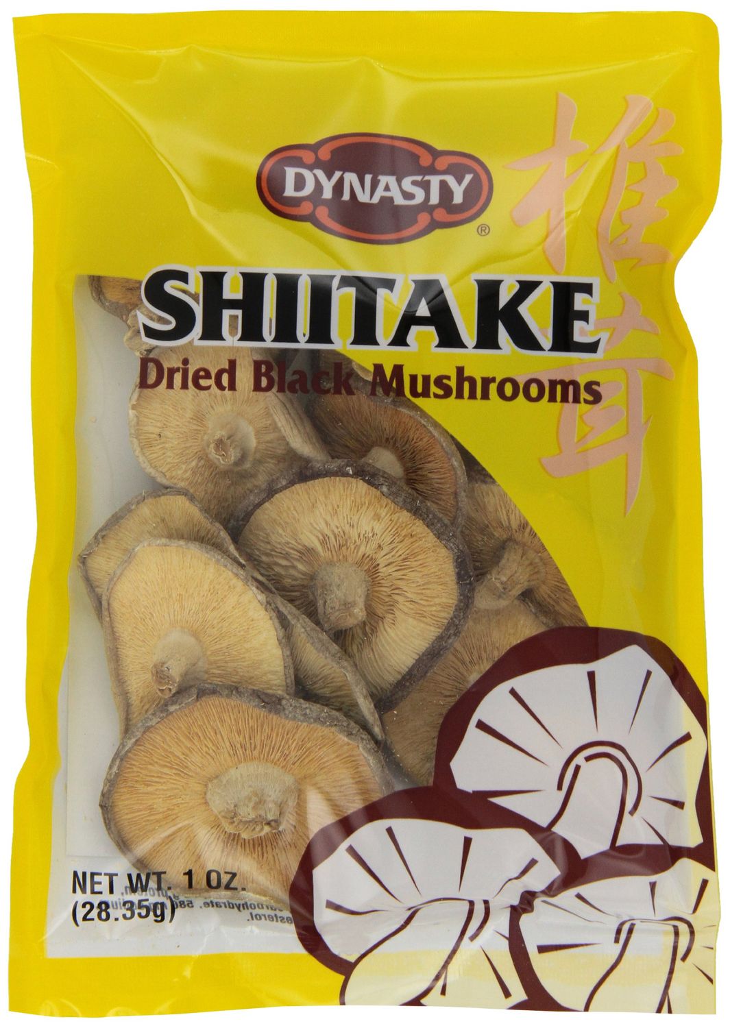 Dynasty Whole Shiitake Mushrooms, 1-Ounce Package (Pack of 12)