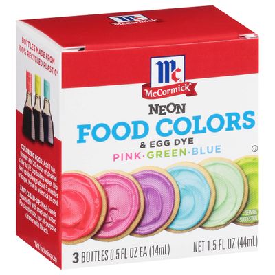 McCormick Neon Assorted Food Colors &amp; Egg Dye, 1.5 fl oz