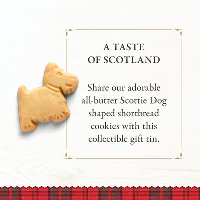 Walker's Shortbread Scottie Dog Shaped Cookies, All-Butter Shortbread Cookies, 7.8 Oz Gift Tin