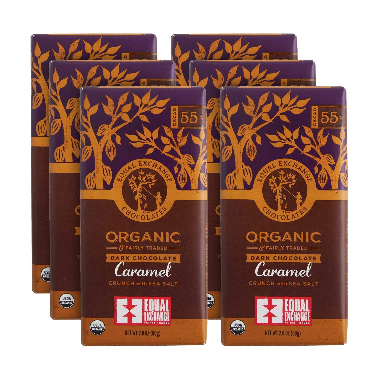 Equal Exchange Organic Chocolate Caramel Crunch with Sea Salt, 2.8-Ounce (Pack of 6)