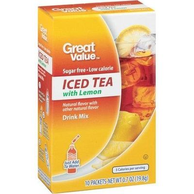 Great Value Iced Tea with Lemon Drink Mix, 10ct (Pack of 4)