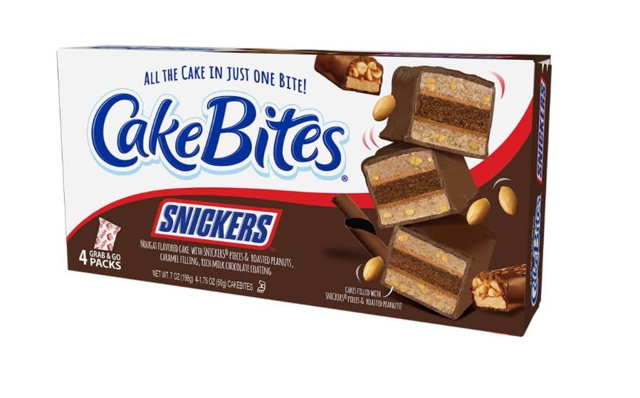 The Original Cakebites by Cookies United, Grab-and-Go Bite-Sized Licensed Snacks (Family Pack, Snickers)