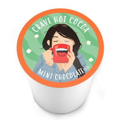 Crave Hot Chocolate Pods, Compatible with 2.0 K-Cup Brewers, Mint Chocolate, 40 Count