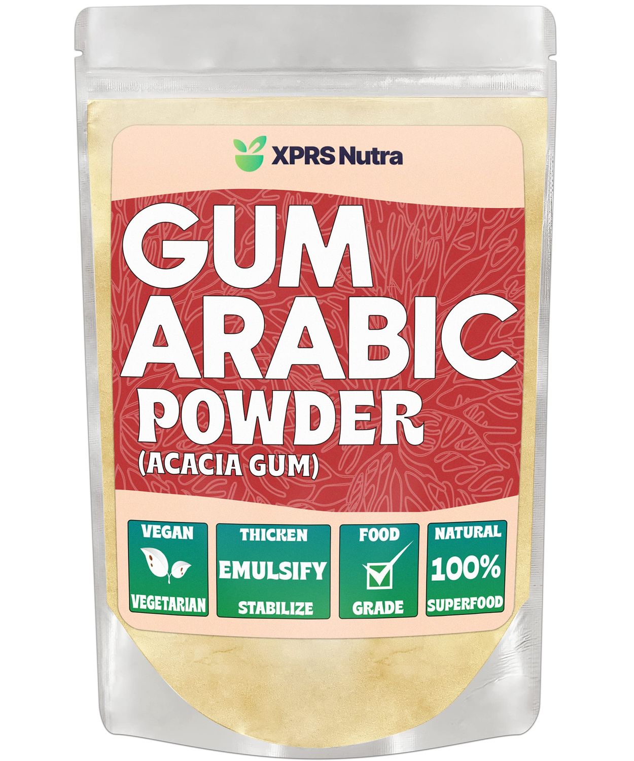 XPRS Nutra Gum Arabic Powder - Premium Acacia Gum Powder 4 Ounce - Food Grade Powdered Gum Powder Arabic Gum Arabic for Watercolor Paint - Arabic Gum Powder for Baking and More