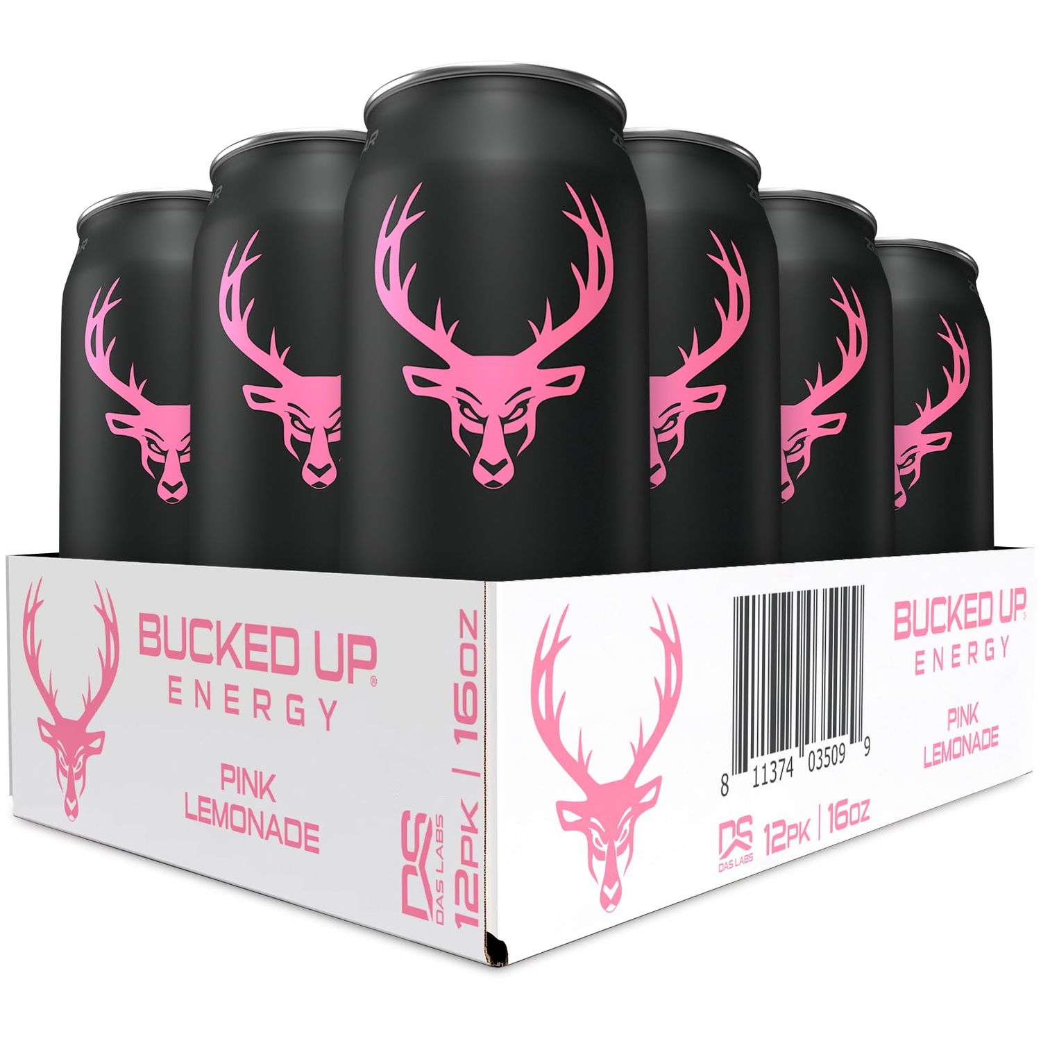 Bucked Up Energy Drink 300mg (Pink Lemonade) (12 CT)