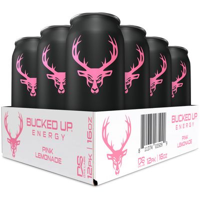 Bucked Up Energy Drink 300mg (Pink Lemonade) (12 CT)