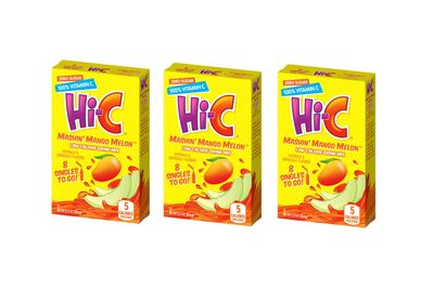 Hi-C Singles To Go Drink Mix Mashin&#39; Mango Melon Pack of 3, 24 Total Servings - 8 servings per box, Low Calorie - Zero Sugar, Water Enhancer with Vitamin C