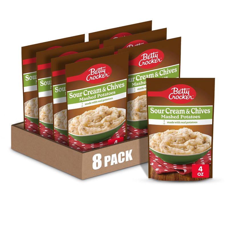 Betty Crocker Sour Cream &amp; Chives Mashed Potatoes, 4 oz. (Pack of 8)