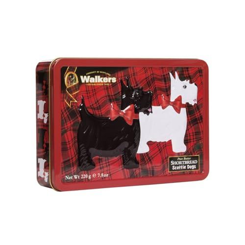 Walker&#39;s Shortbread Scottie Dog Shaped Cookies, All-Butter Shortbread Cookies, 7.8 Oz Gift Tin