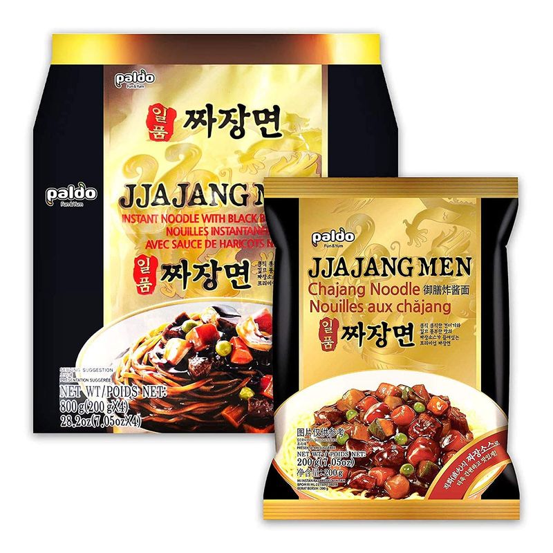 Paldo Fun &amp; Yum Ilpoom Jjajangmen Chajang Noodle, Pack of 4, Traditional Brothless Chajang Ramen