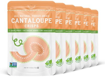 Nature&#39;s Turn Freeze-Dried Fruit Snacks, Cantaloupe Crisps, Pack of 6 (0.53 oz Each)