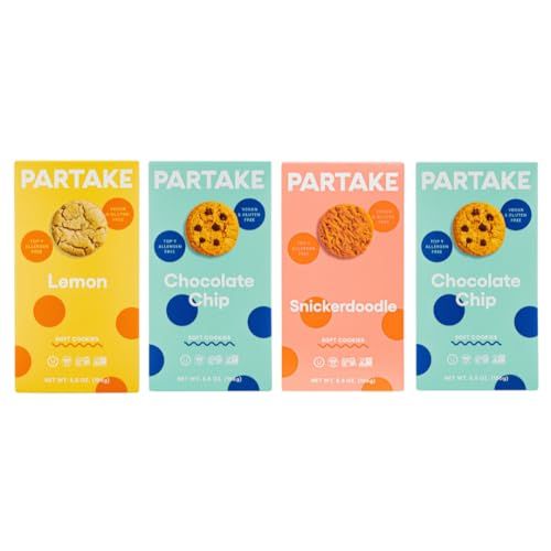 Gluten Free Partake Soft Vegan Cookies - 4 Box Variety Pack | Vegan | Dairy Free, Nut Free, Egg Free, Wheat Free, Soy Free, Safe School Snack