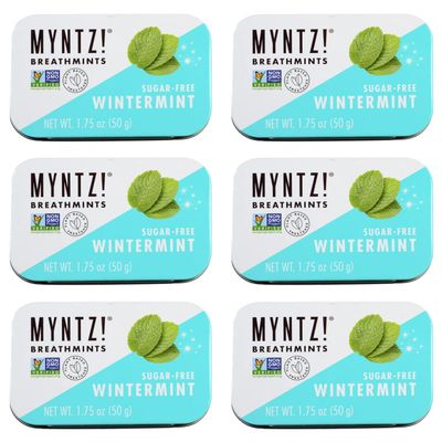 Dentist Recommended MYNTZ! Brand Mints - Wintermynt Blast Flavor 6 tins x 1.75 ounces per tin