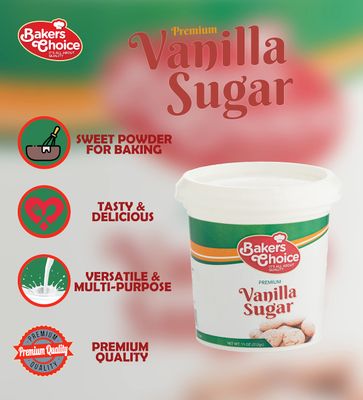 Premium Vanilla Sugar, 12 oz. - For Baking, Ice Cream, Milkshakes, Desserts, Fruit Shakes and Truffles - Non Dairy, Kosher - By Bakers Choice