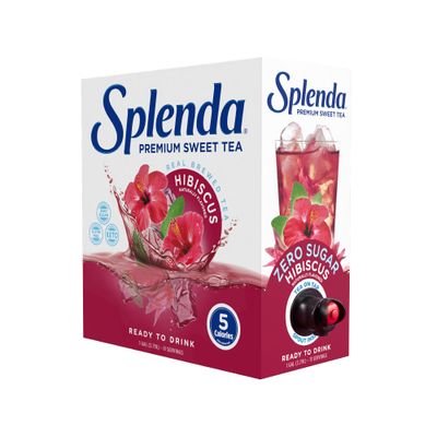 SPLENDA Premium Sweet Tea On Tap, 1 Gallon Bag In Box Ready to Drink Liquid, Hibiscus Tea, 128 Fl Oz