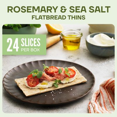Wasa Rosemary &amp; Sea Salt Flatbread Thins, 6.7 oz (Pack of 10), Crackers, Non-GMO Ingredients