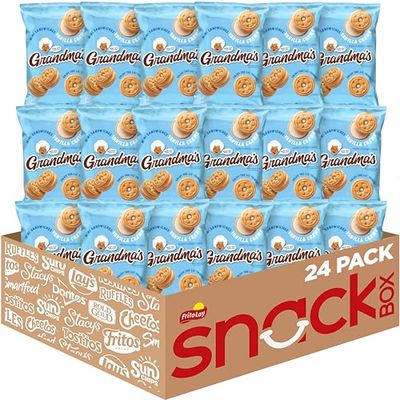 Grandmas Mini Cookies, Vanilla Sandwich Crme Cookies, 3.71 oz Cookie Bag, (24 Pack) (Packaging May Vary)