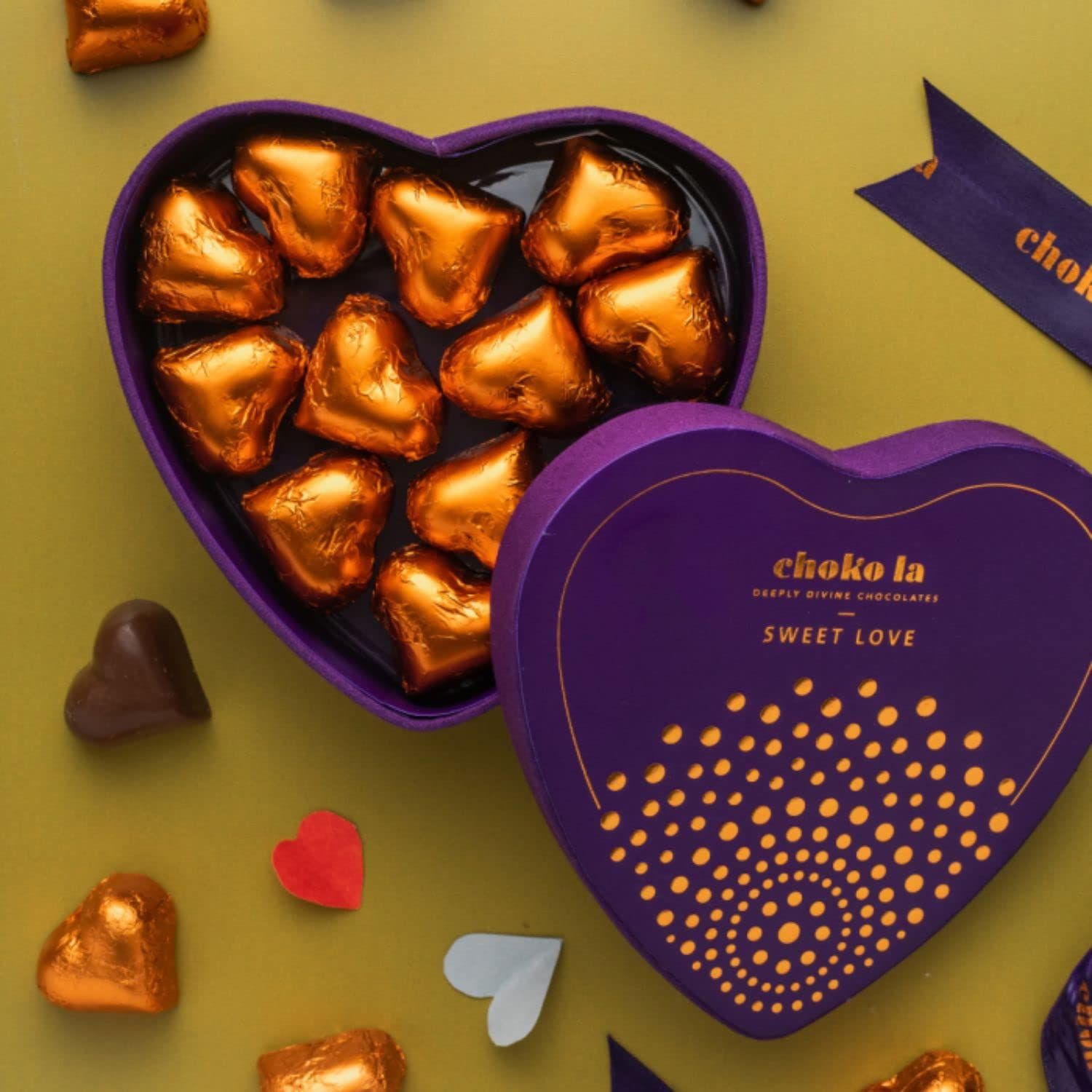 Chokola Sweet Love Heart Shaped Dark Chocolates Gift Pack - Dark | Gift for Birthdays, Anniversary, Valentine, Or Any Occasion, 100g (4 Ounce)