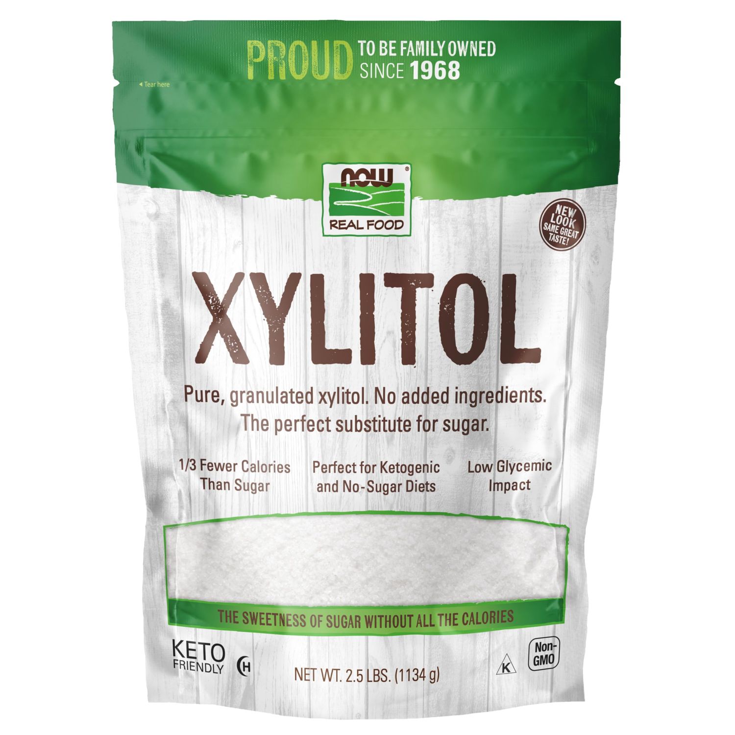 NOW Foods, Xylitol, Pure with No Added Ingredients, Keto-Friendly, Low Glycemic Impact, Low Calorie, 2.5-Pound (Packaging May Vary)