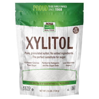 NOW Foods, Xylitol, Pure with No Added Ingredients, Keto-Friendly, Low Glycemic Impact, Low Calorie, 2.5-Pound (Packaging May Vary)