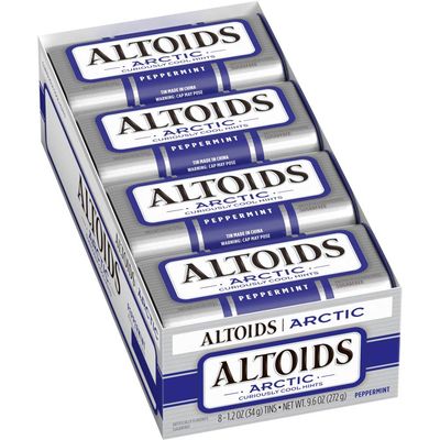 JCLER ALTOIDS Arctic Peppermint Mints, 1.2-Ounce Tin (Pack of 8)