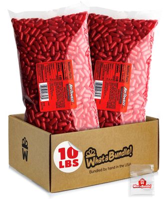 Hot Tamales Cinnamon Chewy Candy Bulk Pack of 10lbs - Bulk Candy Bundle of Spicy Cinnamon Candy - Chewy Spicy Candy - Bundle with WhataBundle! Resealable Pocket Bag