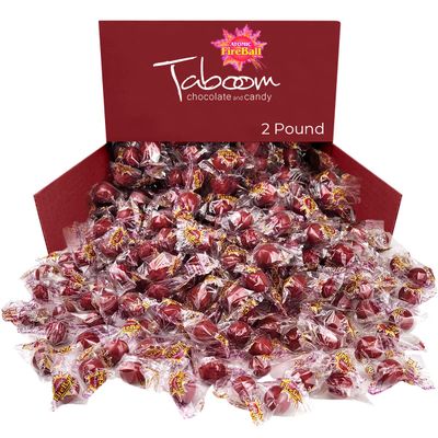 ATOMICFireballs - Sweet and Spicy Bulk Candy - Medium Size Individually Wrapped Hard Candy - Holiday Candy Bulk - Pack of 2 LB, Red Candy - Fireball Candy Bag with Intense and Fiery Cinnamon Flavors