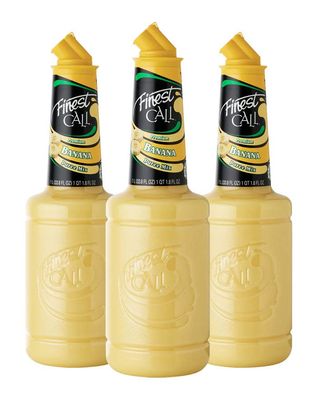 Finest Call Premium Banana Puree Drink Mix, 1 Liter Bottle (33.8 Fl Oz), Pack of 3