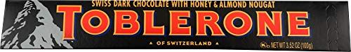 Toblerone Bar - Swiss Dark Chocolate with Honey &amp; Almond Nougat Bar (Pack of 3 Bars Each 3.5 oz)