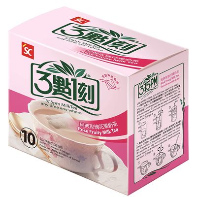 3:15pm Milk Tea - Classic Series - Authentic Bubble Tea (10 teabags) (Rose Fruity Milk, 10)