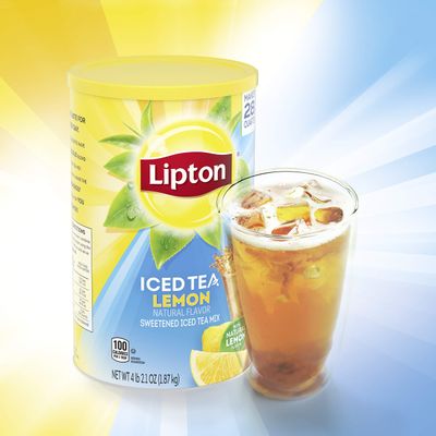 Lipton Powdered Mix Iced Tea Mix For a Refreshing Cool Beverage Lemon Black Tea Sweetened With Real Cane Sugar 28 qt