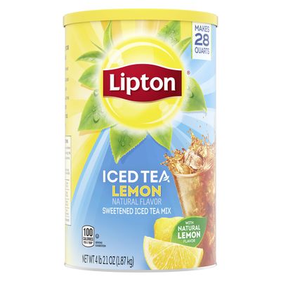 Lipton Powdered Mix Iced Tea Mix For a Refreshing Cool Beverage Lemon Black Tea Sweetened With Real Cane Sugar 28 qt