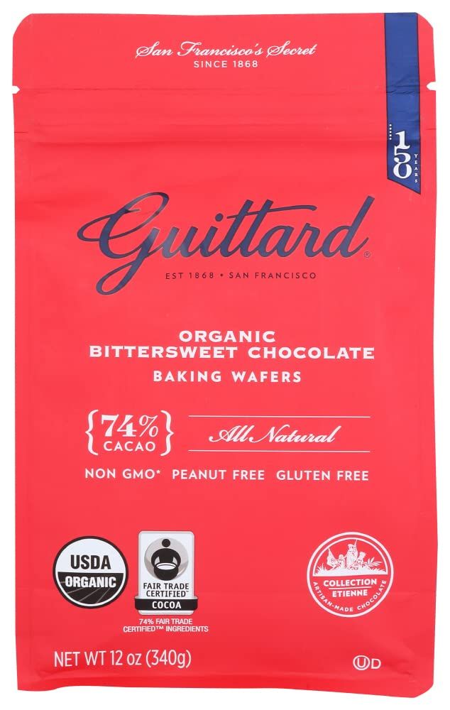 Guittard, Organic 74% Chocolate Baking Wafers, 12 Ounce