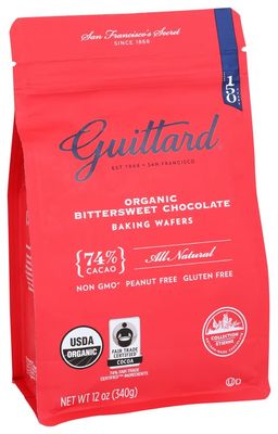 Guittard, Organic 74% Chocolate Baking Wafers, 12 Ounce