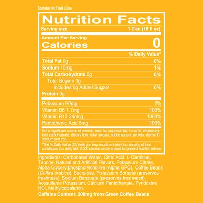 REDCON1 Energy High Performance Drink, Cali Splash - Zero Sugar Energy Drink with Alpha GPC Nootropic - 200mg of Natural Caffeine from Green Coffee Beans - Vitamin B6, B12 &amp; B5 to Boost Mood (12 ct)