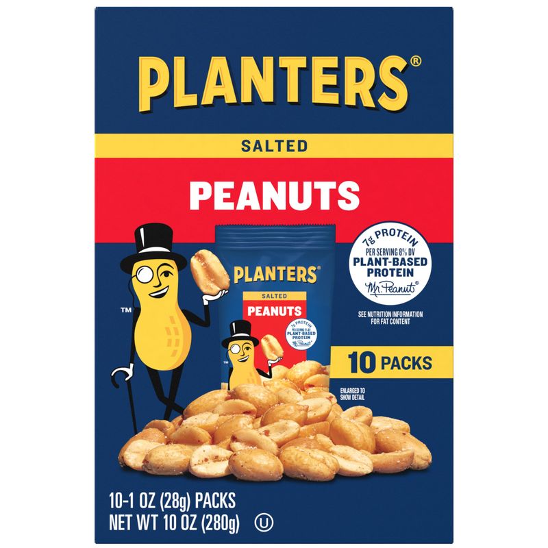 Planters Salted Peanuts, 10 Count (Pack of 6)