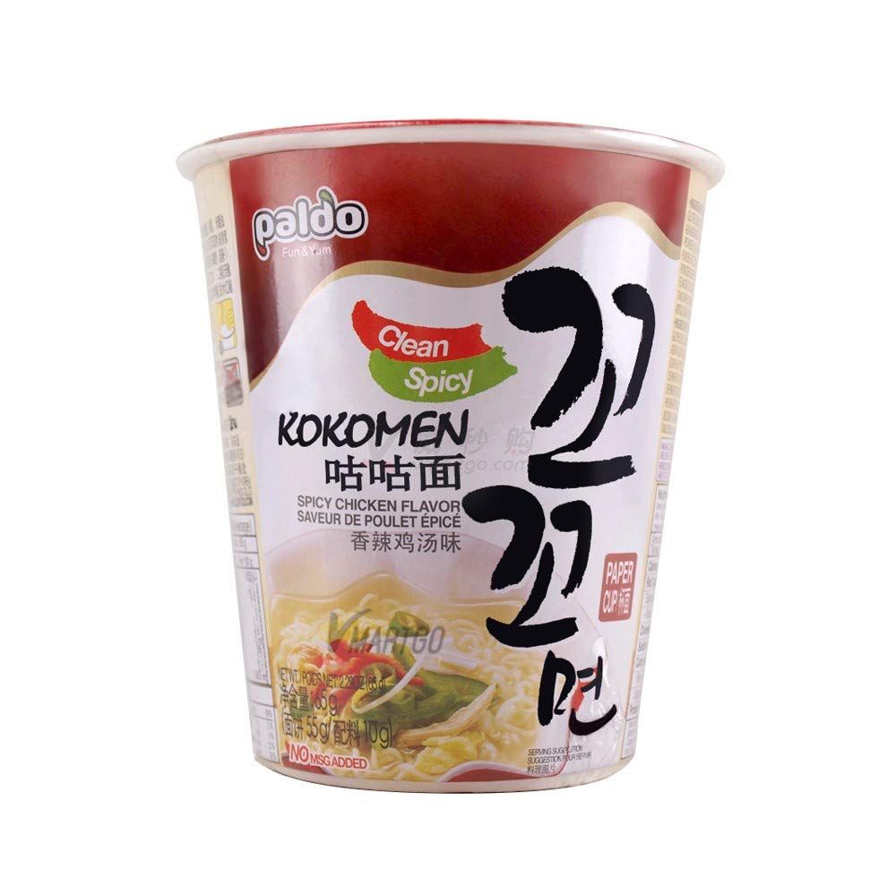 Paldo Kokomen Spicy Chicken Flavor 65g Cup (Pack of 6)