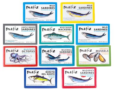 Matiz Seafood Variety Pack Sampler |10 pack|, 1 can each of Matiz Seafood Line