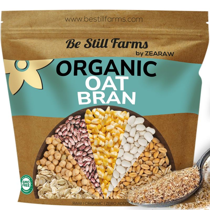 Oat Bran Organic Bulk (4.8lb) by Be Still Farms - Oatmeal Bran Flakes Cereal Similar to Wheat Bran - Great for Snack, Bread - High in Fiber | USA Grown | USDA Certified | Vegan | Non-GMO | Gluten Free